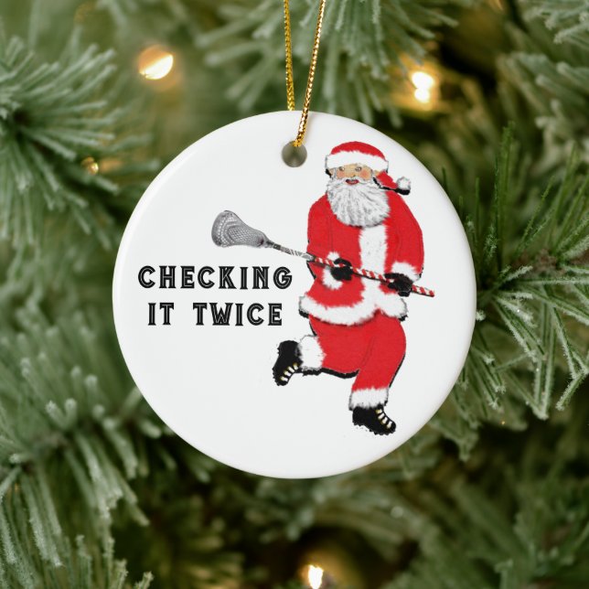 Lacrosse Christmas Collectible Keramik Ornament (Baum)