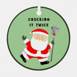 Lacrosse Christmas Collectible Ornament Aus Metall