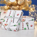 Lacrosse Christmas Geschenkpapier<br><div class="desc">Fun Lacrosse - Geschenkpackung oder Party-Dekoration mit Laxen und Bonbons Design für Weihnachten.</div>