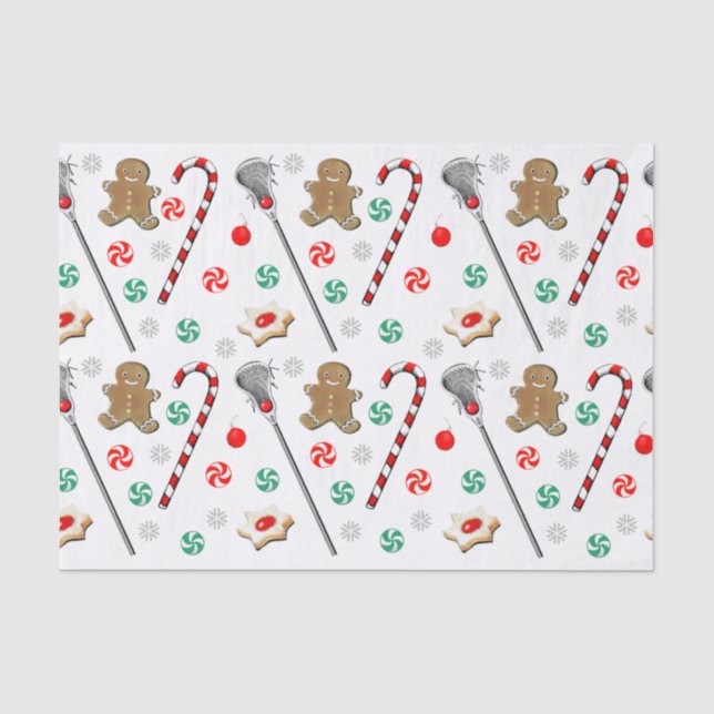 Lacrosse Christmas Holiday Tissue Paper Seidenpapier (Vorderseite)