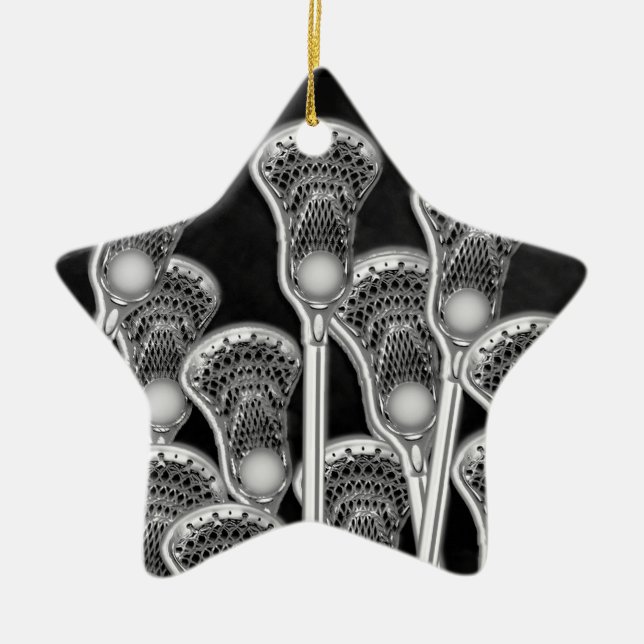 Lacrosse Christmas Keramik Ornament (Vorne)