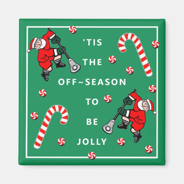 Lacrosse Christmas Kleine Geschenk Magnet (Vorne)