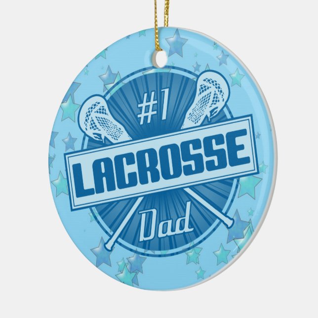 Lacrosse Christmas Ornament, #1 Lax Dad Keramik Ornament (Links)