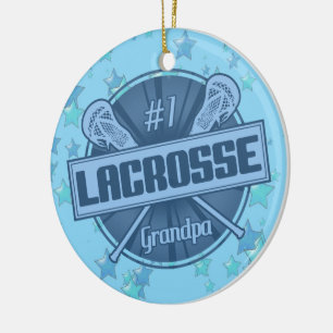 Lacrosse Christmas Ornament, #1 LAX Grandpa Keramikornament