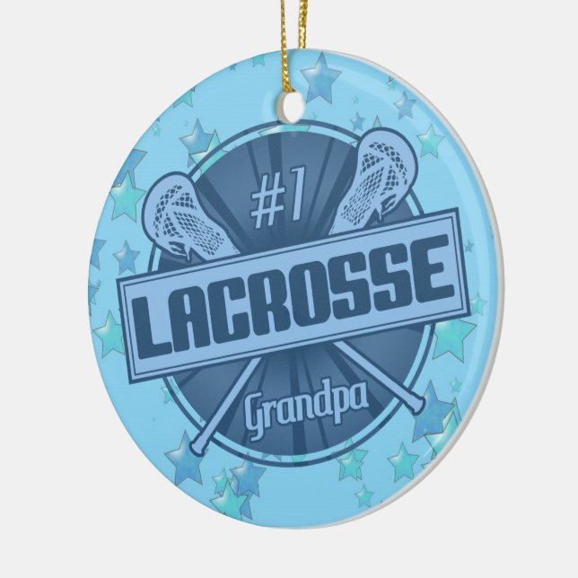 Lacrosse Christmas Ornament, #1 LAX Grandpa Keramikornament (Links)