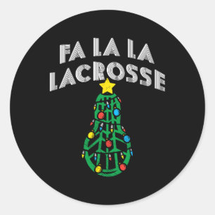 Lacrosse Christmas Pajamas Lacrosse Player Lover Runder Aufkleber