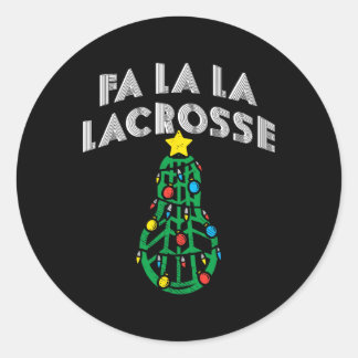 Lacrosse Christmas Pajamas Lacrosse Player Lover Runder Aufkleber