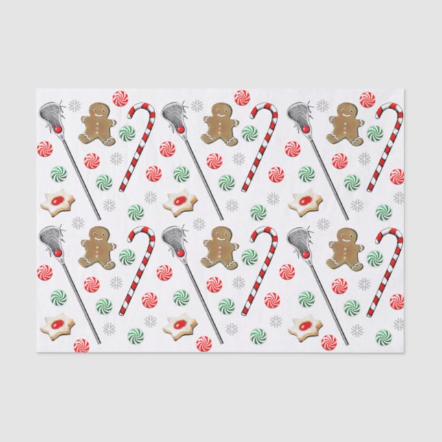 Lacrosse Christmas Pattern Seidenpapier (Vorderseite)
