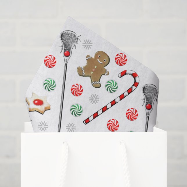 Lacrosse Christmas Pattern Seidenpapier (Geschenktüte)