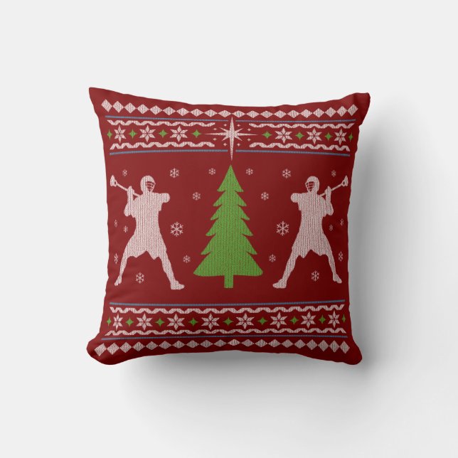 Lacrosse Christmas Pillow - Sweatstyle Kissen (Vorderseite)
