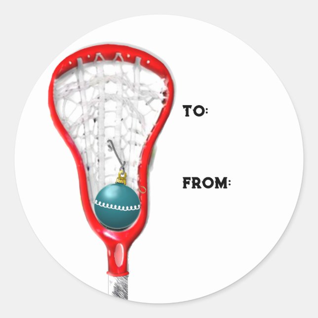 Lacrosse Christmas Runder Aufkleber (Vorderseite)