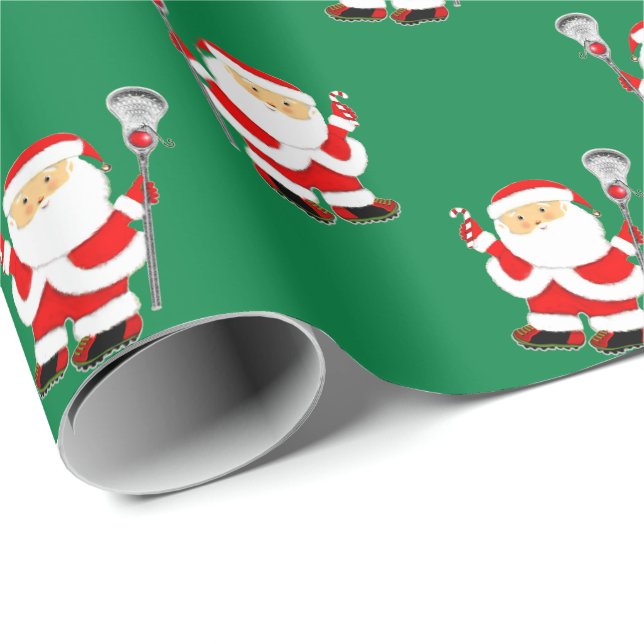 Lacrosse Christmas Wrapping Paper Geschenkpapier (Rolleneckpunkt)