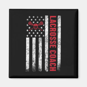 Lacrosse Coach American Flag Lax Lover Lacrosse Magnet