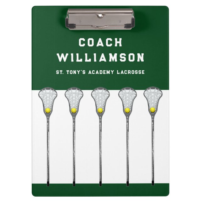 Lacrosse Coach Clipboard Klemmbrett (Vorderseite)