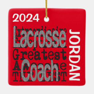 Lacrosse Coach Extraordinaire CUSTOM Keramikornament