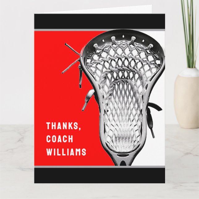 Lacrosse Coach Vielen Dank Dankeskarte (Vorderseite)