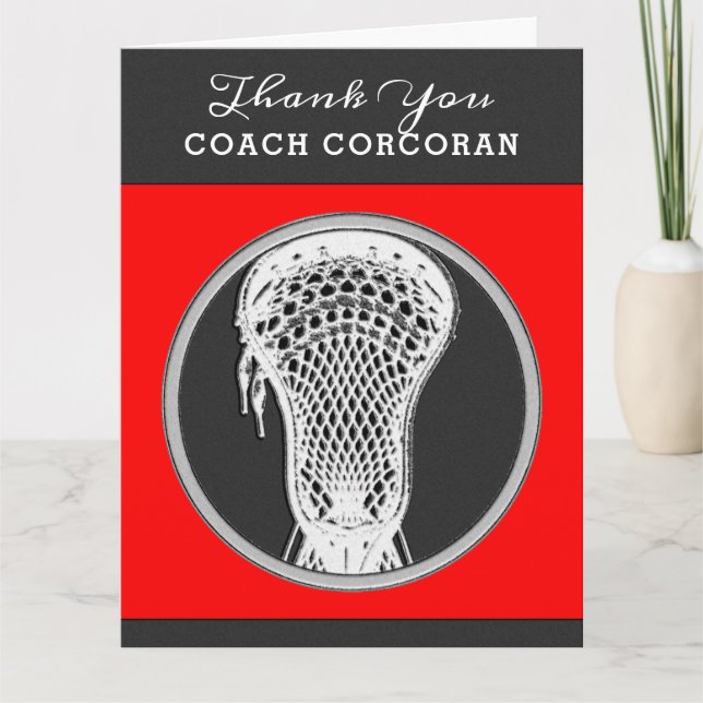 Lacrosse Coach Vielen Dank Karte (Vorderseite)