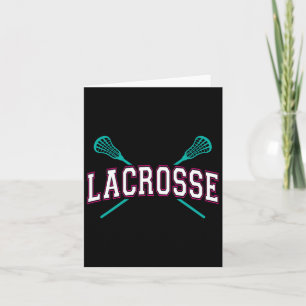 Lacrosse Crossed Sticks Lax Girl Aquamarin Pink He Karte