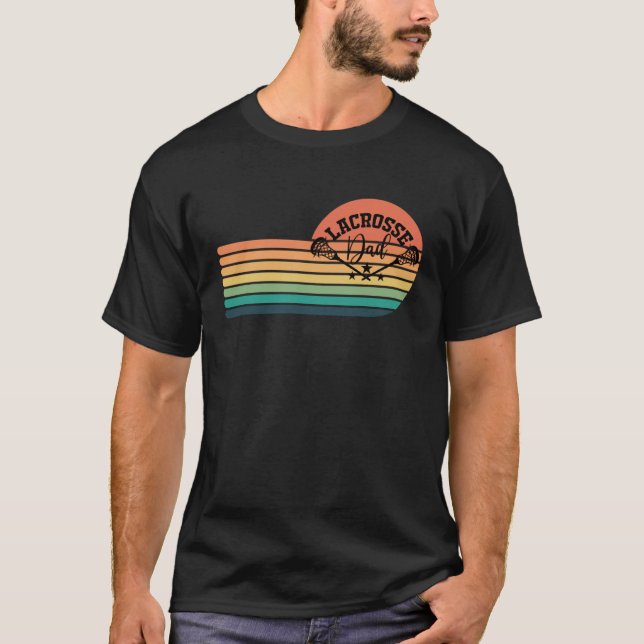 Lacrosse Dad Sunset Rainbow T-Shirt (Vorderseite)