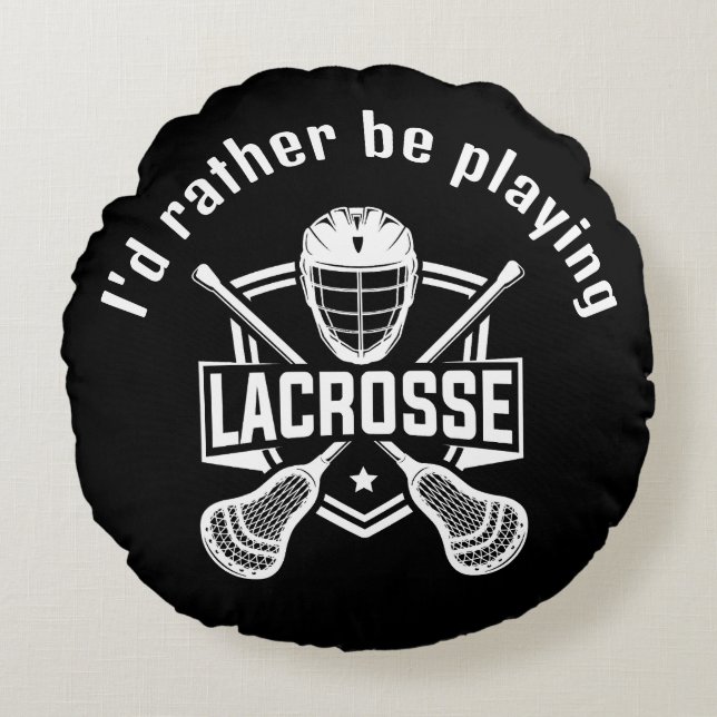 Lacrosse Design  Rundes Kissen (Vorderseite)