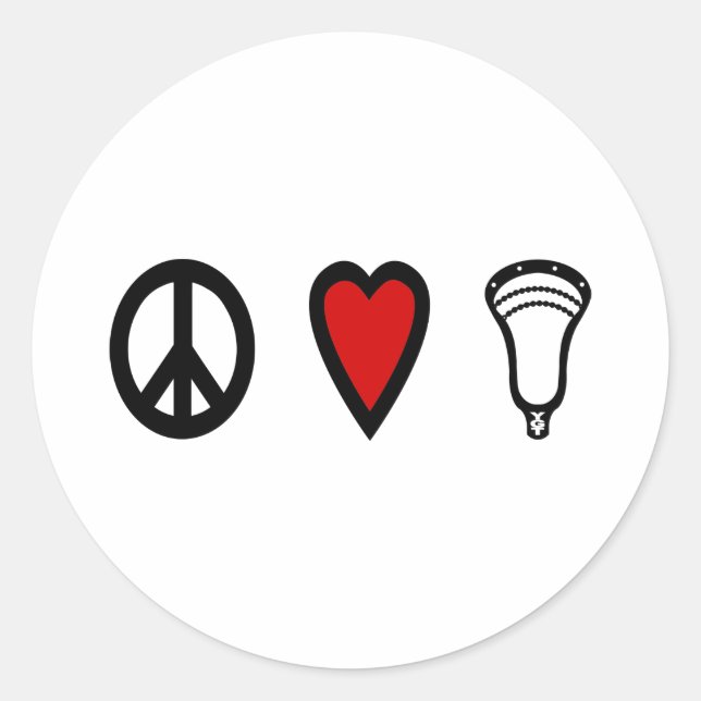 Lacrosse Designs PeaceLoveLacrosse Blk Sticker (Vorderseite)