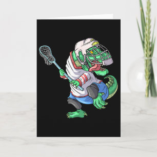 Lacrosse Dinosaur T Rex Mit Lacrosse-Schläger Lust Karte