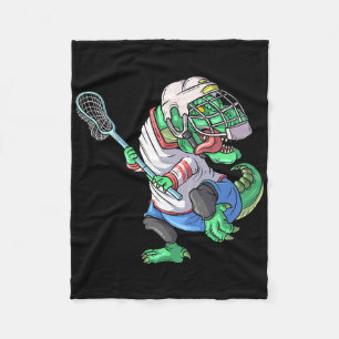 Lacrosse Dinosaur T Rex Mit Lacrosse Stock Funny Fleecedecke