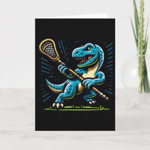 Lacrosse Dinosaur Trendige Sportarten Retro Lustig Karte