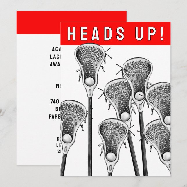 Lacrosse Einladungen (Vorne/Hinten)