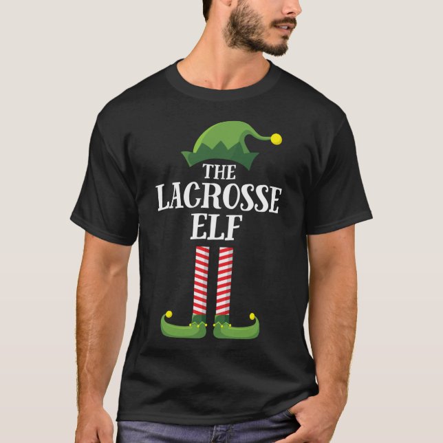 Lacrosse Elf Matching Family Group Weihnachts-Part T-Shirt (Vorderseite)