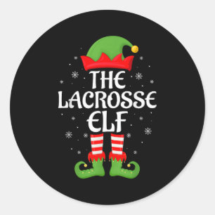 Lacrosse Elf Xmas Familie Matching Elf Squad Chris Runder Aufkleber