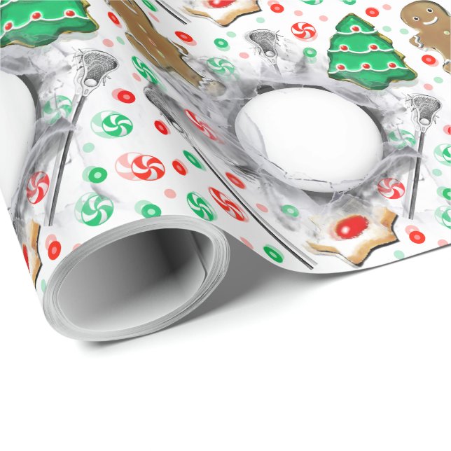 Lacrosse-Feiertagsgeschenk Geschenkpapier (Rolleneckpunkt)