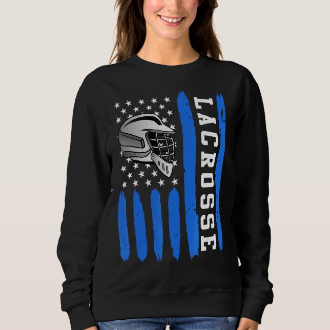 Lacrosse Flag Us Lacrosse Player 1 Sweatshirt (Vorderseite)