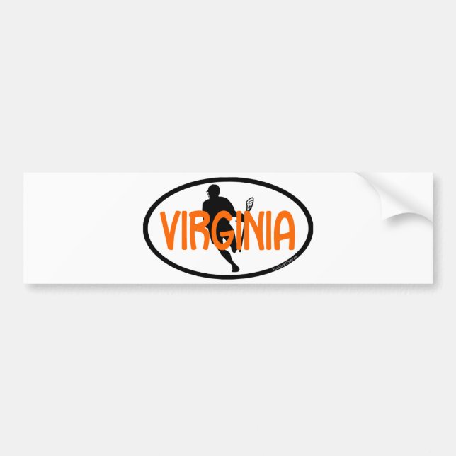 Lacrosse-Flagge IRock Virginia Oval-Autoaufkleber Autoaufkleber (Vorne)