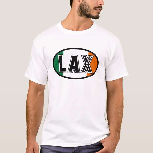 Lacrosse-Flaggen-Irland-Oval-T - Shirt (Vorderseite)