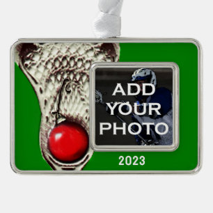 Lacrosse Foto Rahmen-Ornament Silber