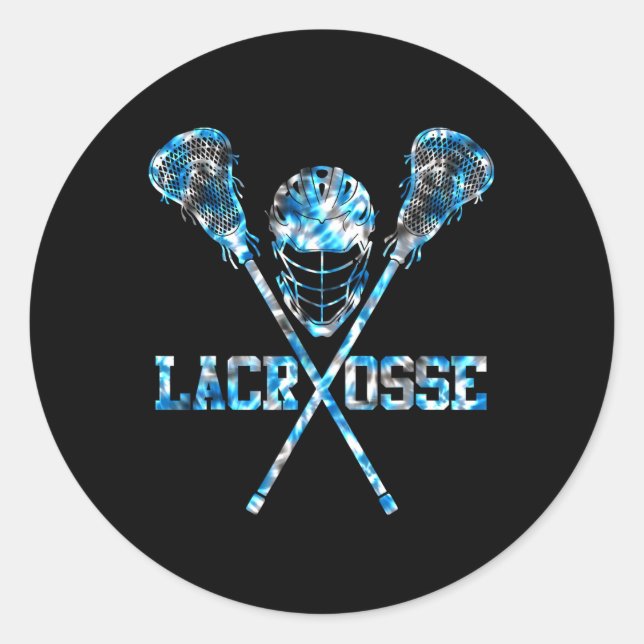 Lacrosse Gefärbte Krawatte für Männer Frauen Mädch Runder Aufkleber (Vorderseite)