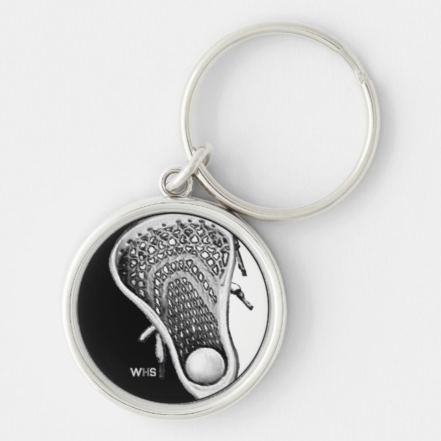 Lacrosse-Geschenk mit Monogramm Schlüsselanhänger (Vorne)