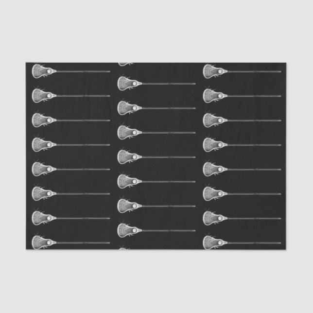 Lacrosse Geschenk Schwarz Seidenpapier (Vorderseite)