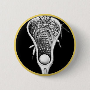 Lacrosse-Geschenke für das Schwarz-Gold-Team Button