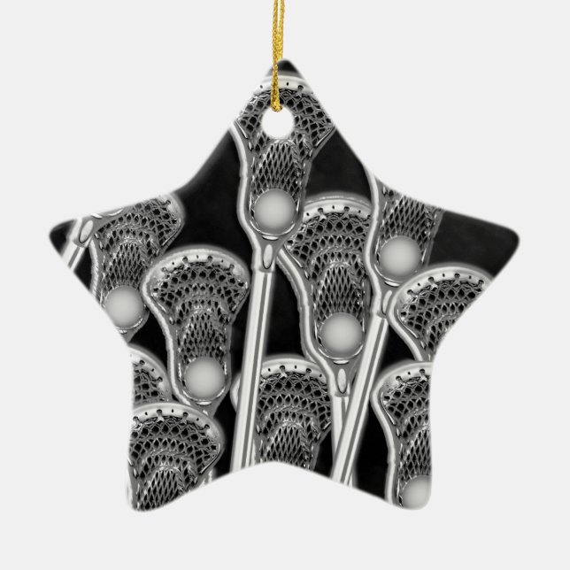 Lacrosse Gift Team Orange Keramik Ornament (Vorne)