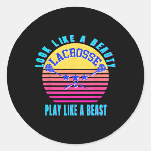 Lacrosse Girl Shirt Girl del Malcantone Runder Aufkleber