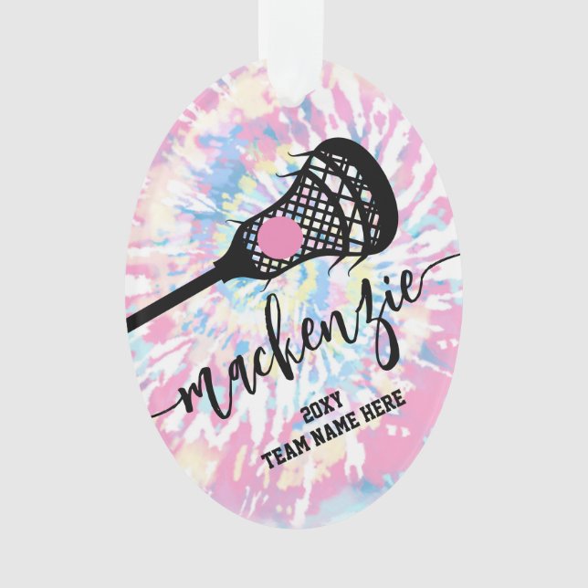 Lacrosse Girls Foto Gefärbte Krawatte Ornament (Vorderseite)