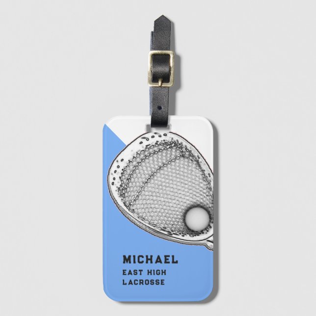 Lacrosse Goalie Gepäckanhänger (Vorderseite Vertikal)