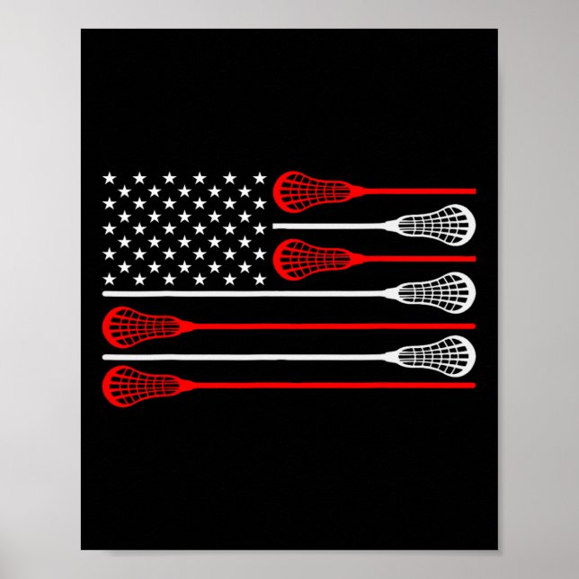 Lacrosse Goalie Lacrosse Gloves Stick Lax Goalie U Poster (Vorne)