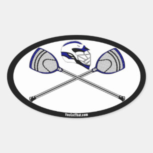 Lacrosse Goalie Sticks und Helmet Ovaler Aufkleber