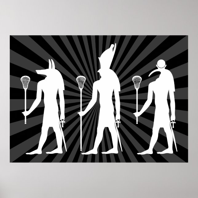 Lacrosse Gods Poster - weiß auf dunkel (Vorne)