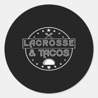 Lacrosse Graphics - Lacrosse and Tacos - Simple de Runder Aufkleber