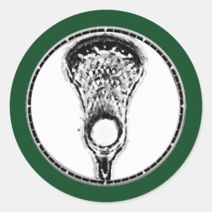 Lacrosse Green Runder Aufkleber