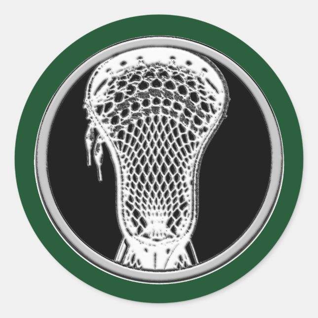Lacrosse Green Runder Aufkleber (Vorderseite)